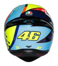 AGV K1 S Rossi Winter Test 2020 Helmet -Rev Zilla Shop agvk1 s rossi winter test2020 helmet black fluo yellow blue 3