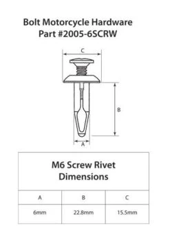 Bolt Hardware M6 Screw Rivet Kit Yamaha -Rev Zilla Shop bolt hardware m6 screw rivet kit10 pk 2