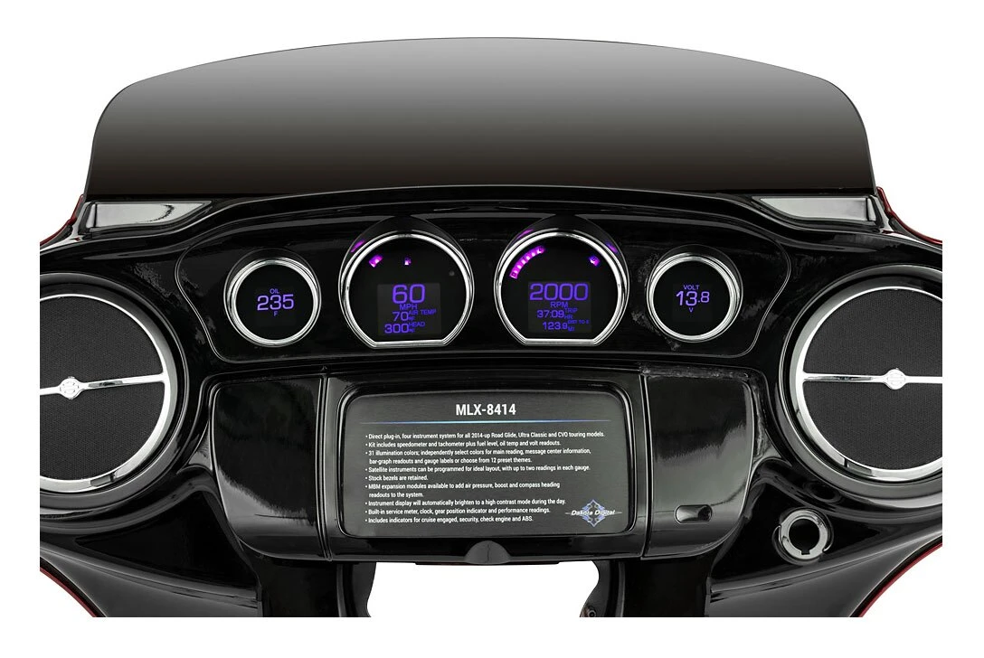 Dakota Digital MLX Series 4 Gauge Set For Harley Touring 2014-2024 3 Dakota Digital MLX Series 4 Gauge Set For Harley Touring 2014-2024