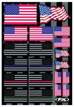 Factory Effex USA Flags Sticker Sheet