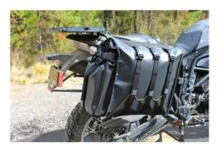 Giant Loop Round The World Saddlebags Complete Kit For 16-18mm Round Tubing Racks -Rev Zilla Shop giant loop round the world panniers black 1