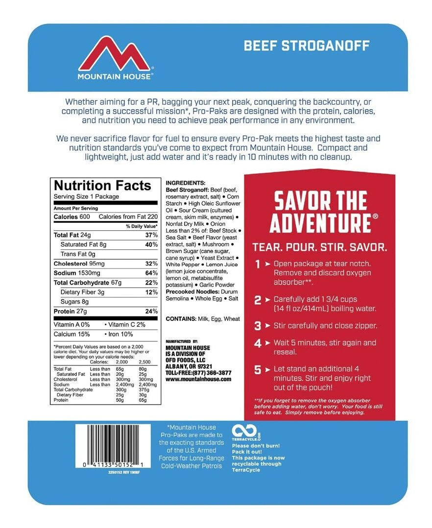 Mountain House Beef Stroganoff Pro-Pak 4 Mountain House Beef Stroganoff Pro-Pak - Image 2
