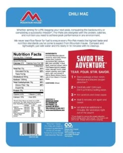 Mountain House Chili Mac With Beef Pro-Pak -Rev Zilla Shop mountain house chili mac with beef pro pak 1