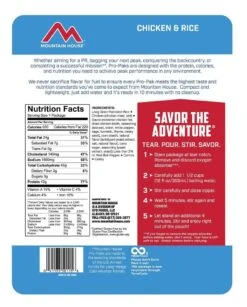 Mountain House Rice & Chicken Pro-Pak -Rev Zilla Shop mountain house rice chicken pro pak 1