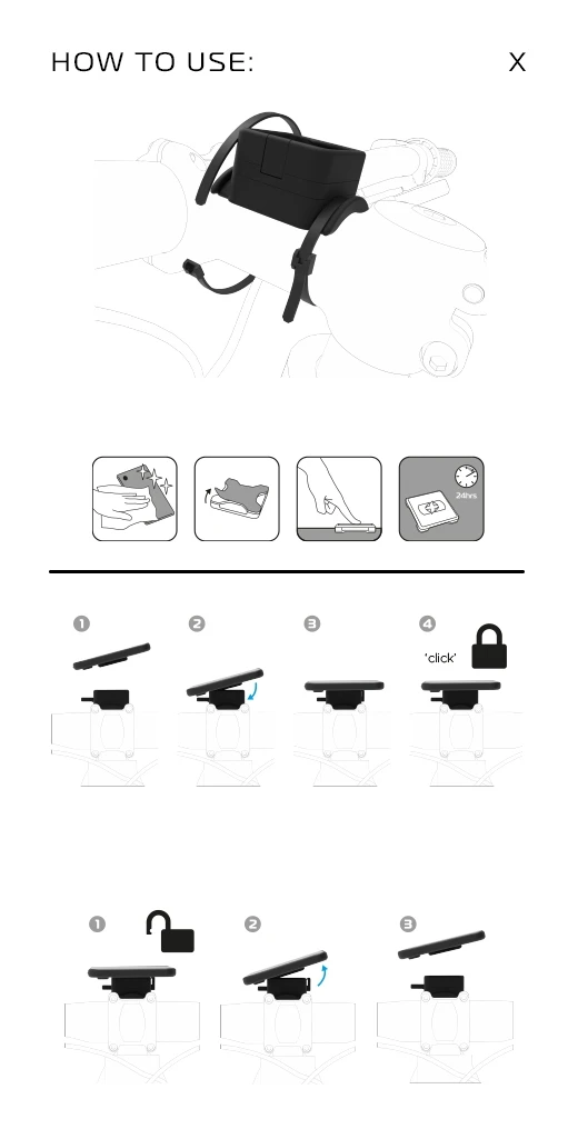 Oxford CLIQR Universal Bicycle Stem Phone Mount 4 Oxford CLIQR Universal Bicycle Stem Phone Mount - Image 2