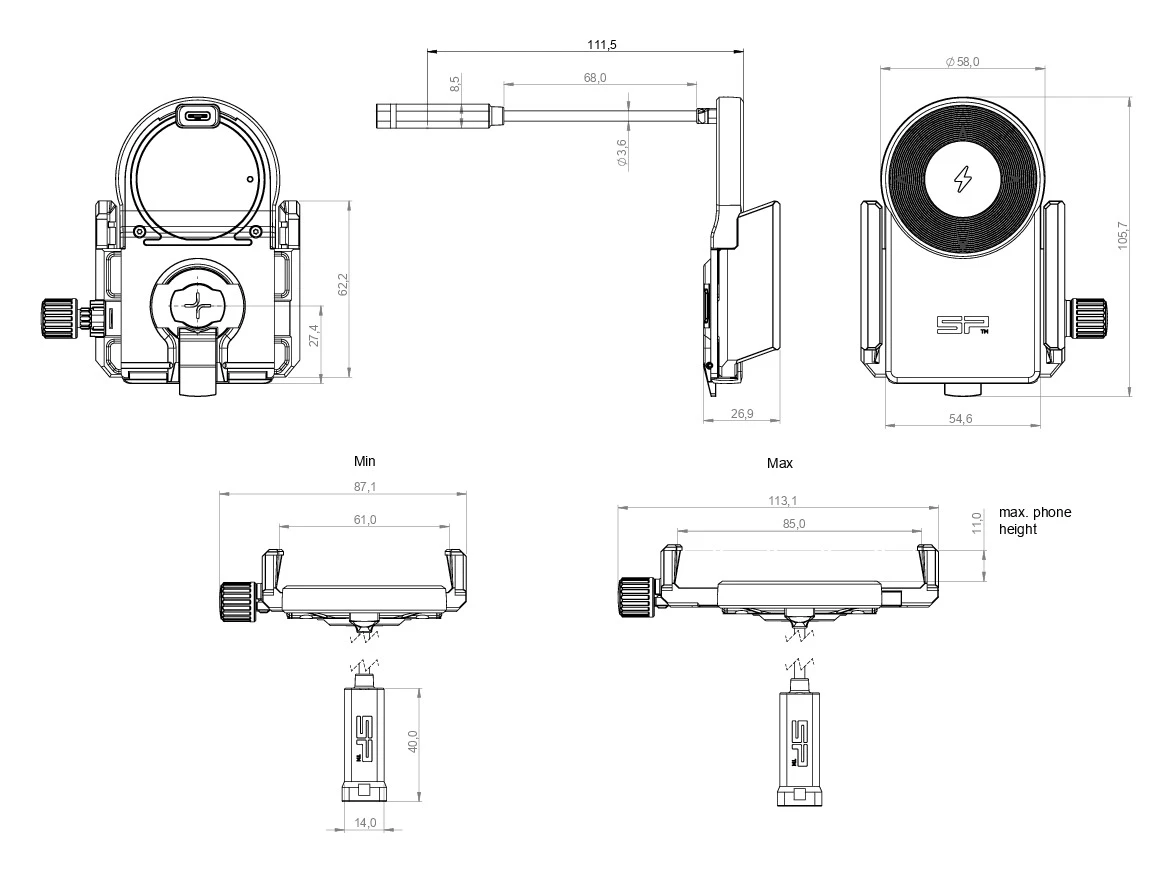 SP Connect SPC+ Universal Charging Clamp 7 SP Connect SPC+ Universal Charging Clamp - Image 5